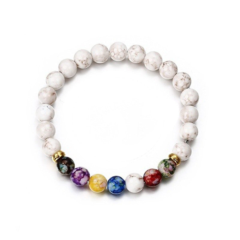 7 Chakra Stone Bracelet Yoga Balance Energy Beads Bangle