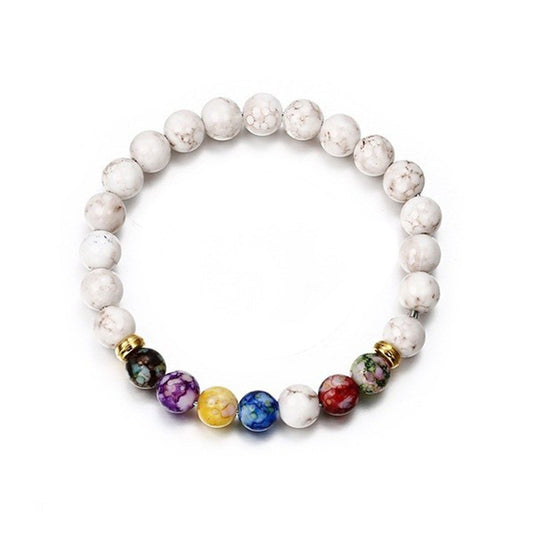 7 Chakra Stone Bracelet Yoga Balance Energy Beads Bangle