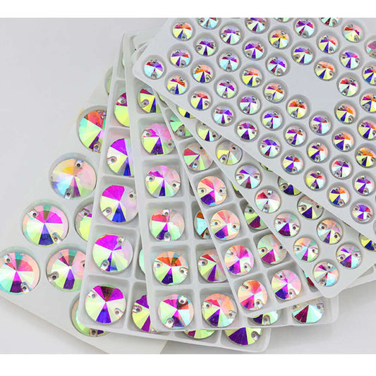 Crystal Sew On Rhinestone Flat Back Round Crystal Beads 3200