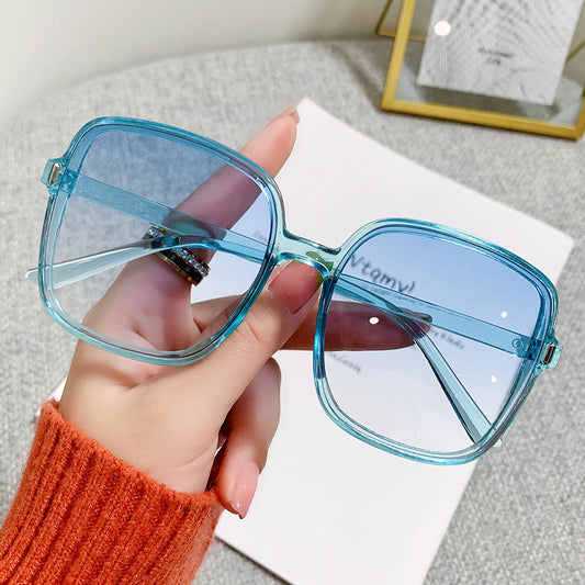 Oversized Square Sunglasses Gradient Clear Lens Eyewear