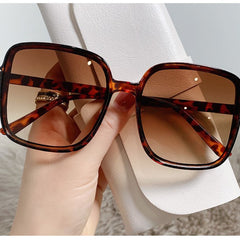 Oversized Square Sunglasses Gradient Clear Lens Eyewear