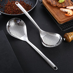 304 Stainless Steel Slotted Spoon with Long Handle for Draining and Serving