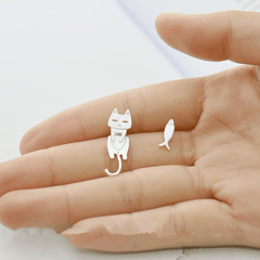 Cat Fish Stud Earrings Funny Ear Jewelry Accessories
