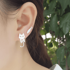 Cat Fish Stud Earrings Funny Ear Jewelry Accessories