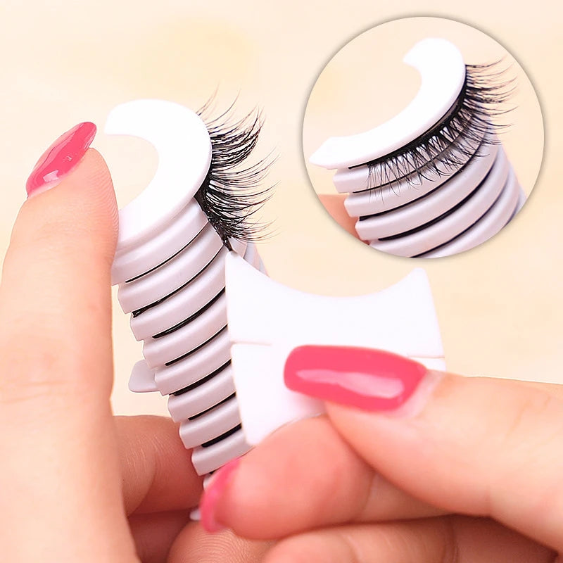 10pcs Reusable Transparent False Eyelash Glue Strip No Glue Eyelashes