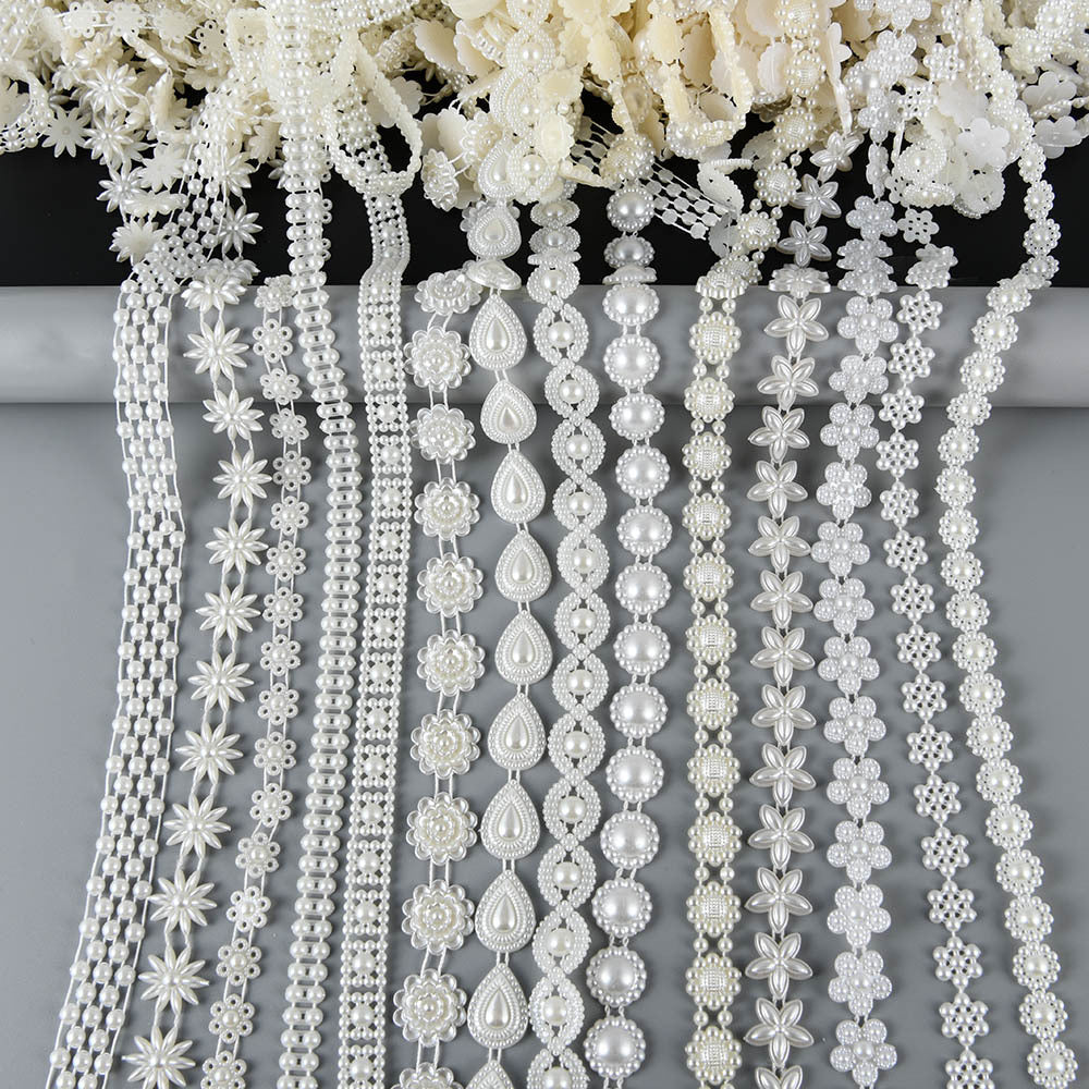 179 ABS Flatback Pearl Beads Chain Sewing Trim Cake Decoration