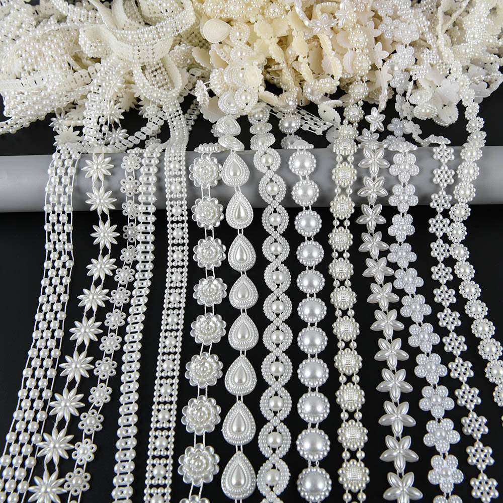 179 ABS Flatback Pearl Beads Chain Sewing Trim Cake Decoration