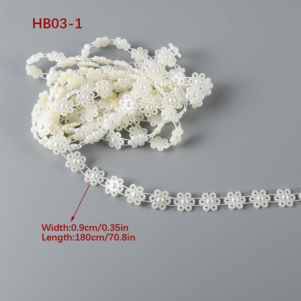 179 ABS Flatback Pearl Beads Chain Sewing Trim Cake Decoration