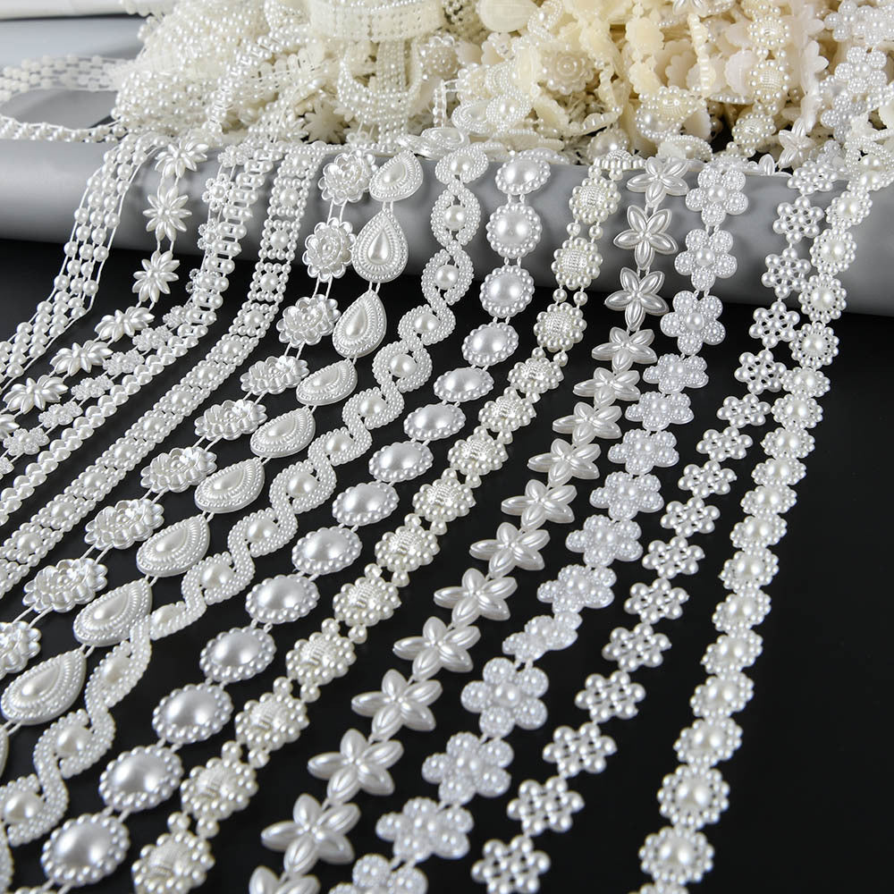 179 ABS Flatback Pearl Beads Chain Sewing Trim Cake Decoration