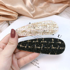 Tweed Snap Clip Style Hair Clip Snap Clip For Side Hair Bang