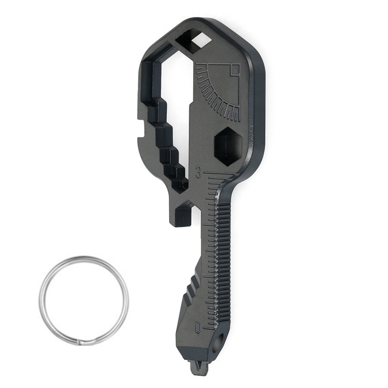 24-in-1 Stainless Steel Key Chain with Cartoon Pendant & Opener