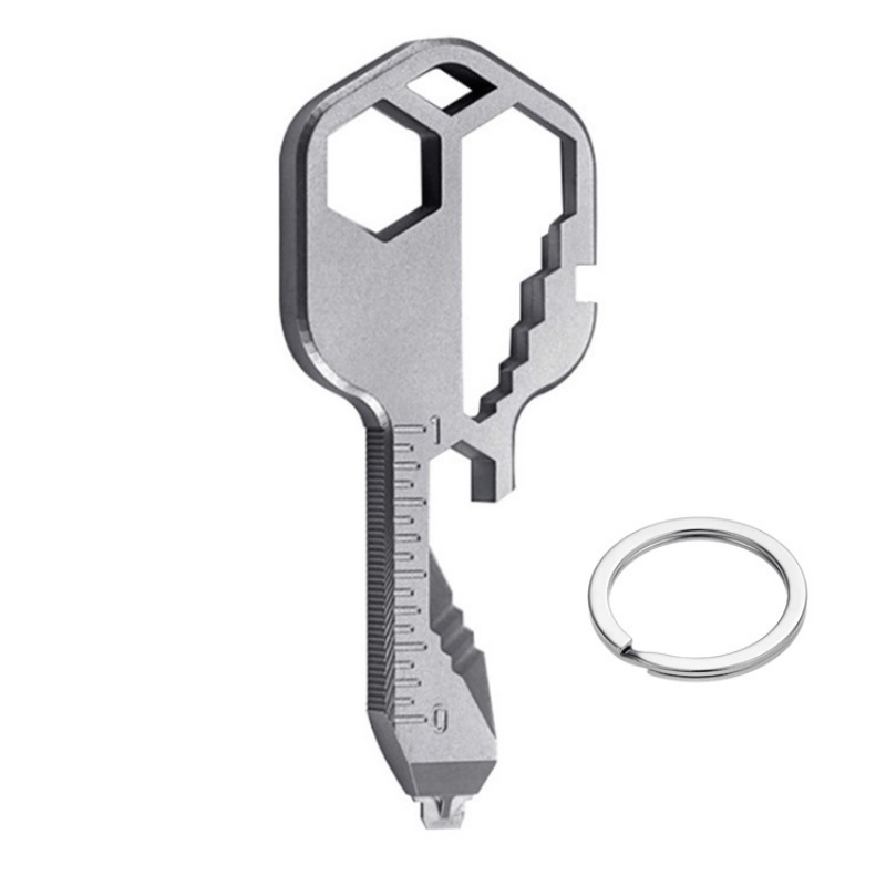 24-in-1 Stainless Steel Key Chain with Cartoon Pendant & Opener
