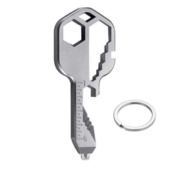 24-in-1 Stainless Steel Key Chain with Cartoon Pendant & Opener