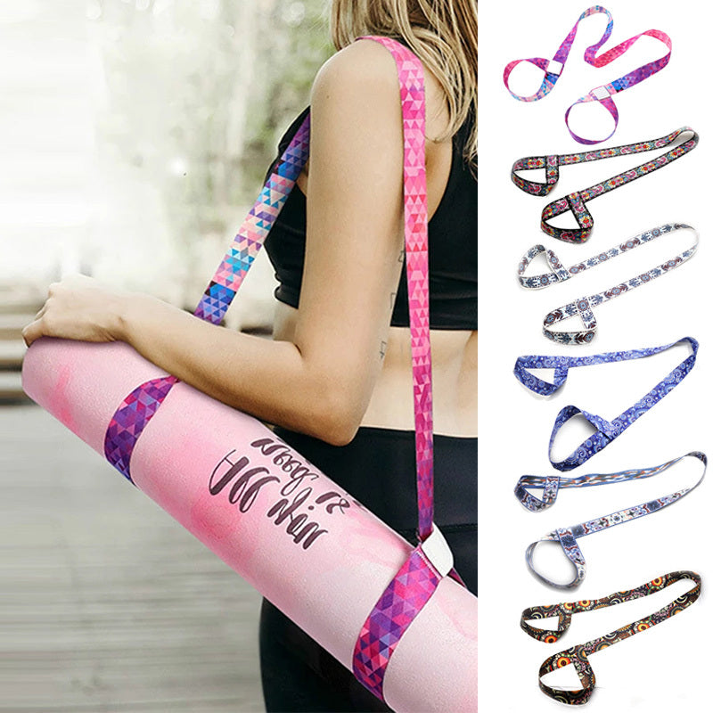 Adjustable Elastic Yoga Mat Belt with Shoulder Strap
