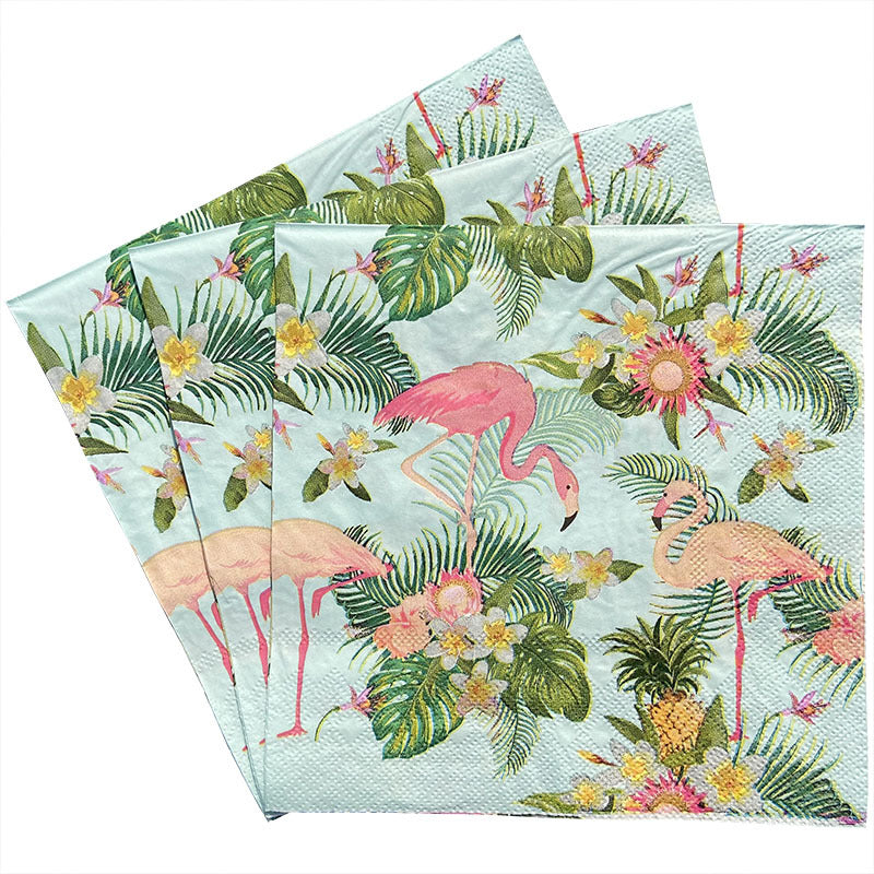 20pcs Animal Print Summer Party Napkins Square Wood Pulp Tissue Paper