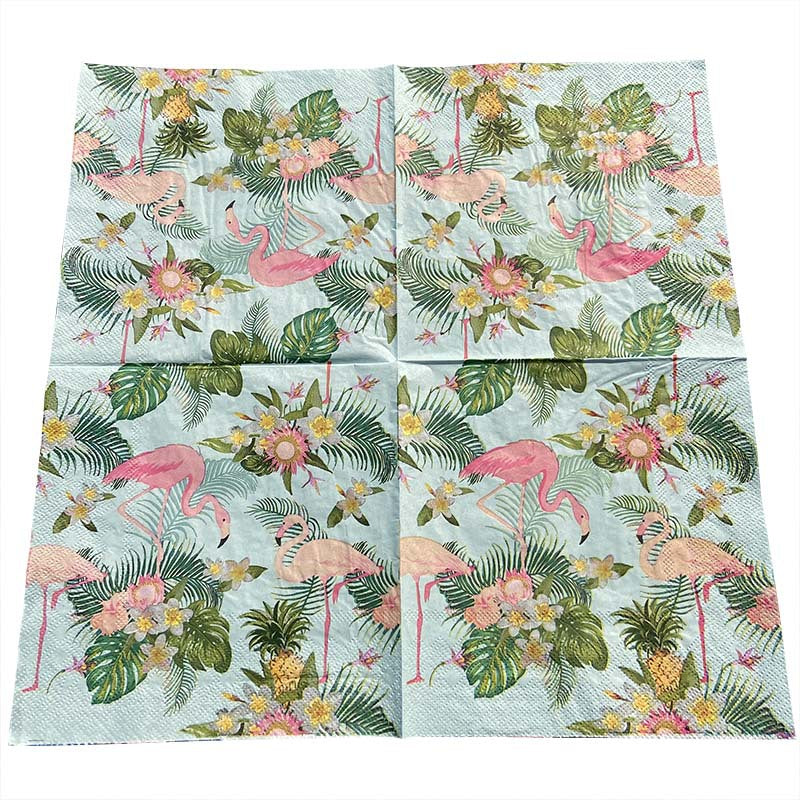 20pcs Animal Print Summer Party Napkins Square Wood Pulp Tissue Paper