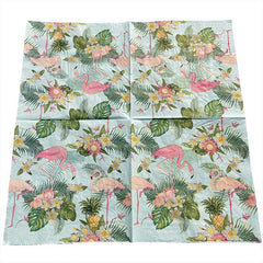 20pcs Animal Print Summer Party Napkins Square Wood Pulp Tissue Paper