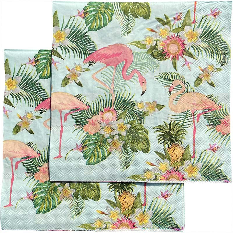 20pcs Animal Print Summer Party Napkins Square Wood Pulp Tissue Paper