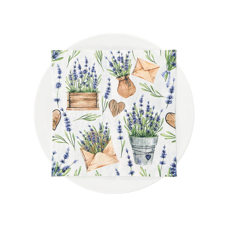 20pcs Lavender Gardener Party Paper Towels Decoration