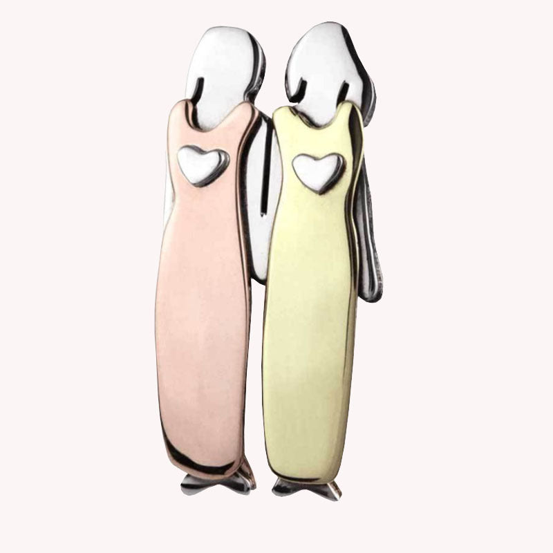 Sister Brooch Pin Women Figurine Brooch Pin Gift For Friends