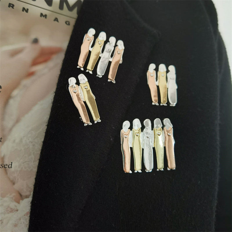 Sister Brooch Pin Women Figurine Brooch Pin Gift For Friends