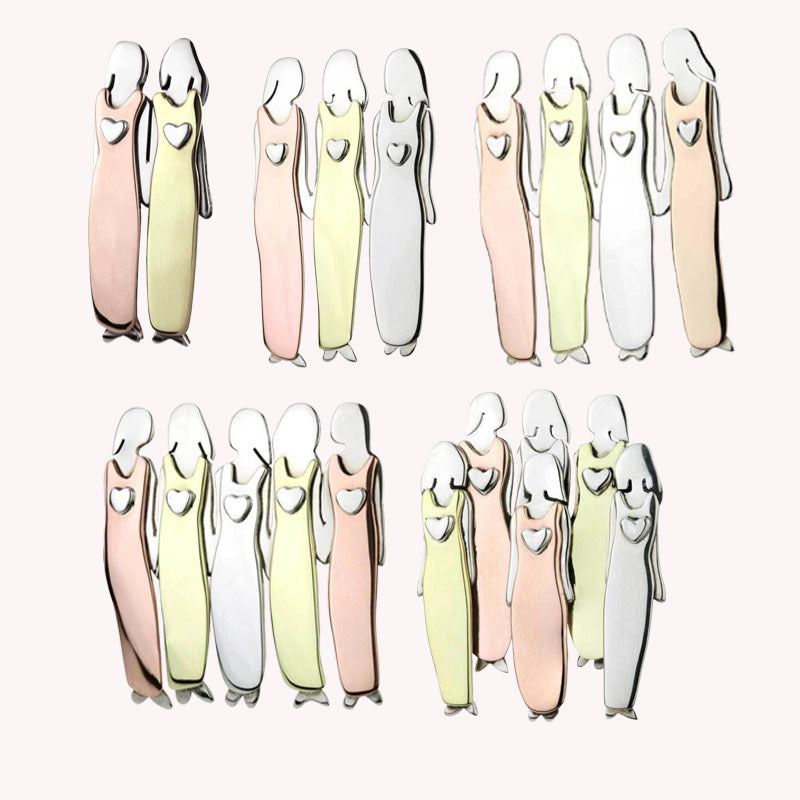Sister Brooch Pin Women Figurine Brooch Pin Gift For Friends
