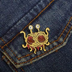 Creative Flying Spaghetti Monster Brooch