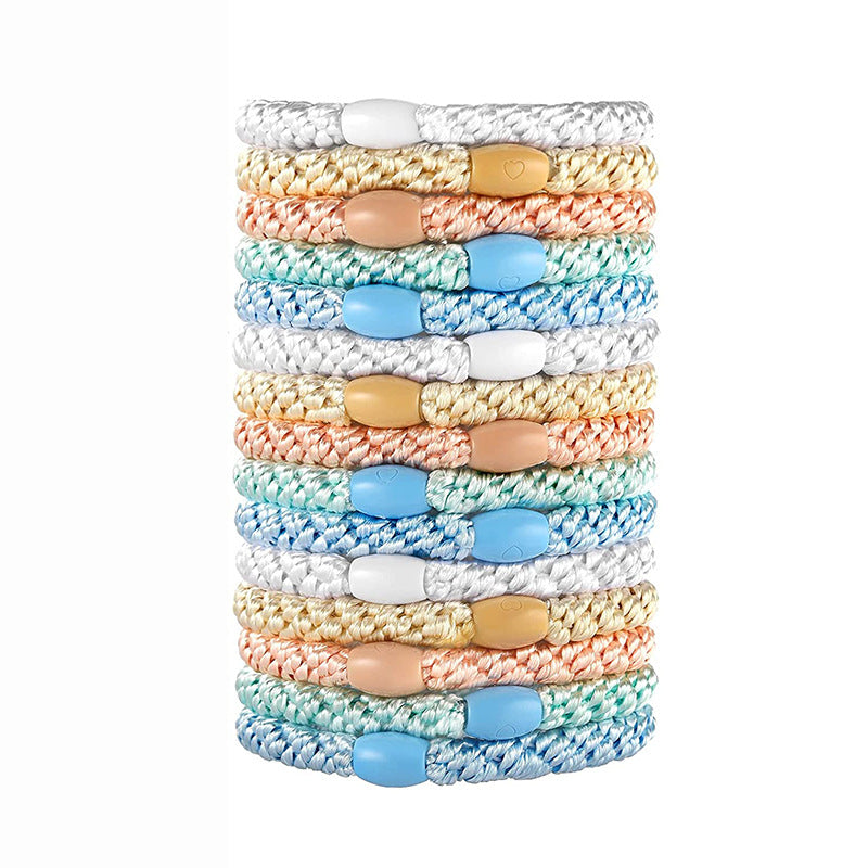 15pcs Boho Thickened Hair Tie High Elasticity Hair Rope Solid Hair Ring