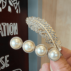 Rhinestone & Faux Pearl Hair Clip Shining Headwear Hair Styling Accessories