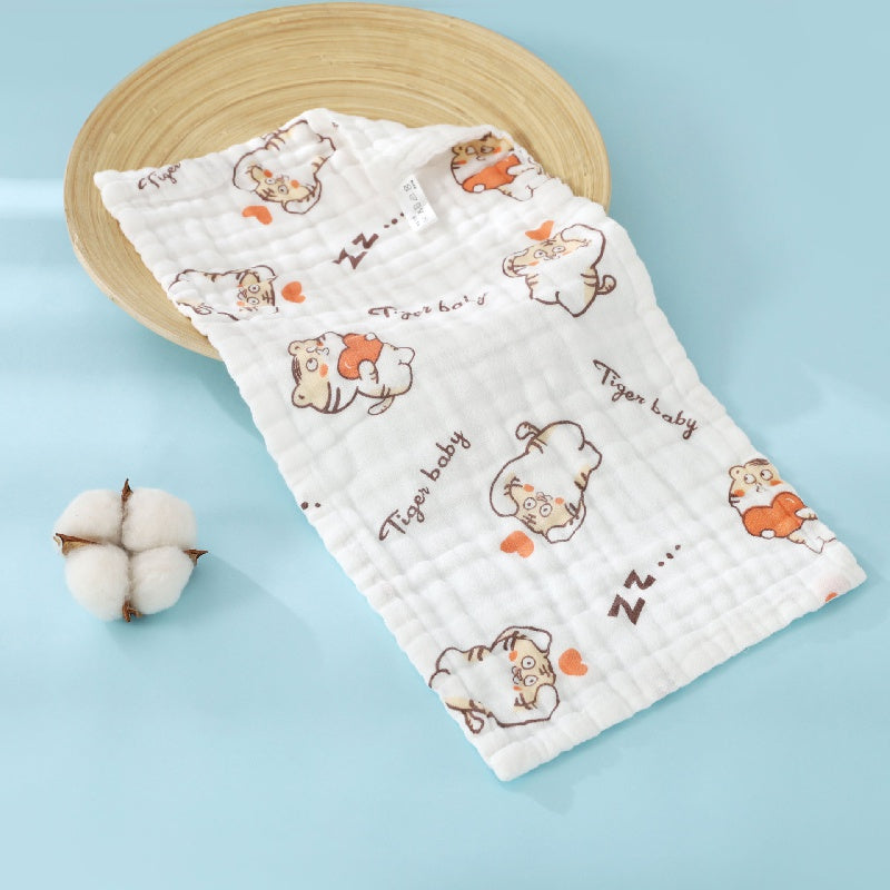 Baby Gauze Square Towel Bib Six Layer Cotton Towel for Children