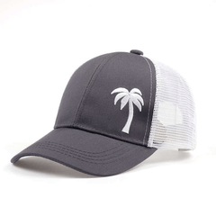 Palm Tree Embroidered Visor Cap - Breathable Baseball Cap