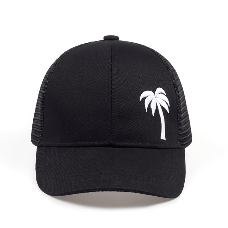 Palm Tree Embroidered Visor Cap - Breathable Baseball Cap