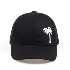 Palm Tree Embroidered Visor Cap - Breathable Baseball Cap