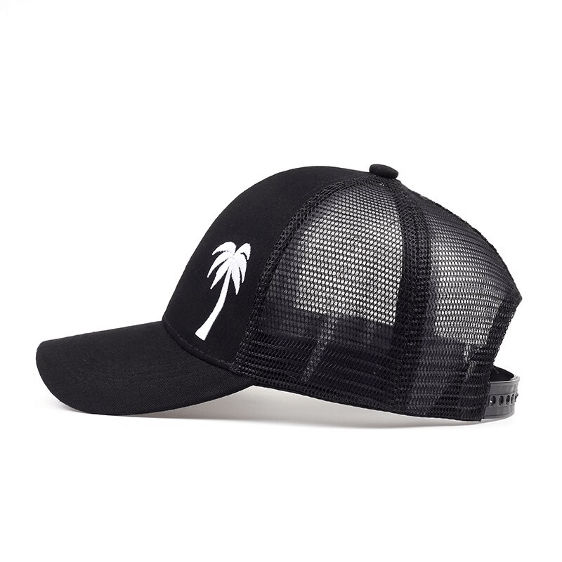 Palm Tree Embroidered Visor Cap - Breathable Baseball Cap