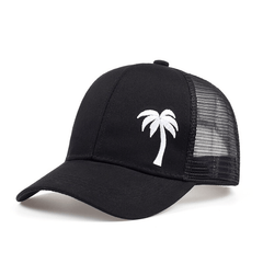 Palm Tree Embroidered Visor Cap - Breathable Baseball Cap