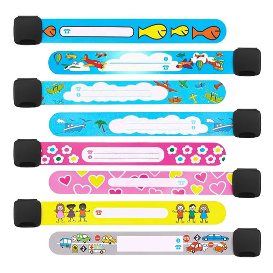 8pcs Child SOS Safety Bracelets Waterproof Anti Lost Wrist Belt for Boys Girls