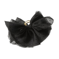 Polka Dot Bow Hair Claw Large Mesh Banana Clip Clear Frame Headwear