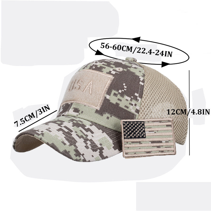 Flag Camo Patch Embroidered Baseball Cap Net Cap