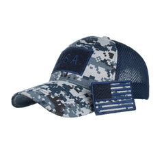 Flag Camo Patch Embroidered Baseball Cap Net Cap