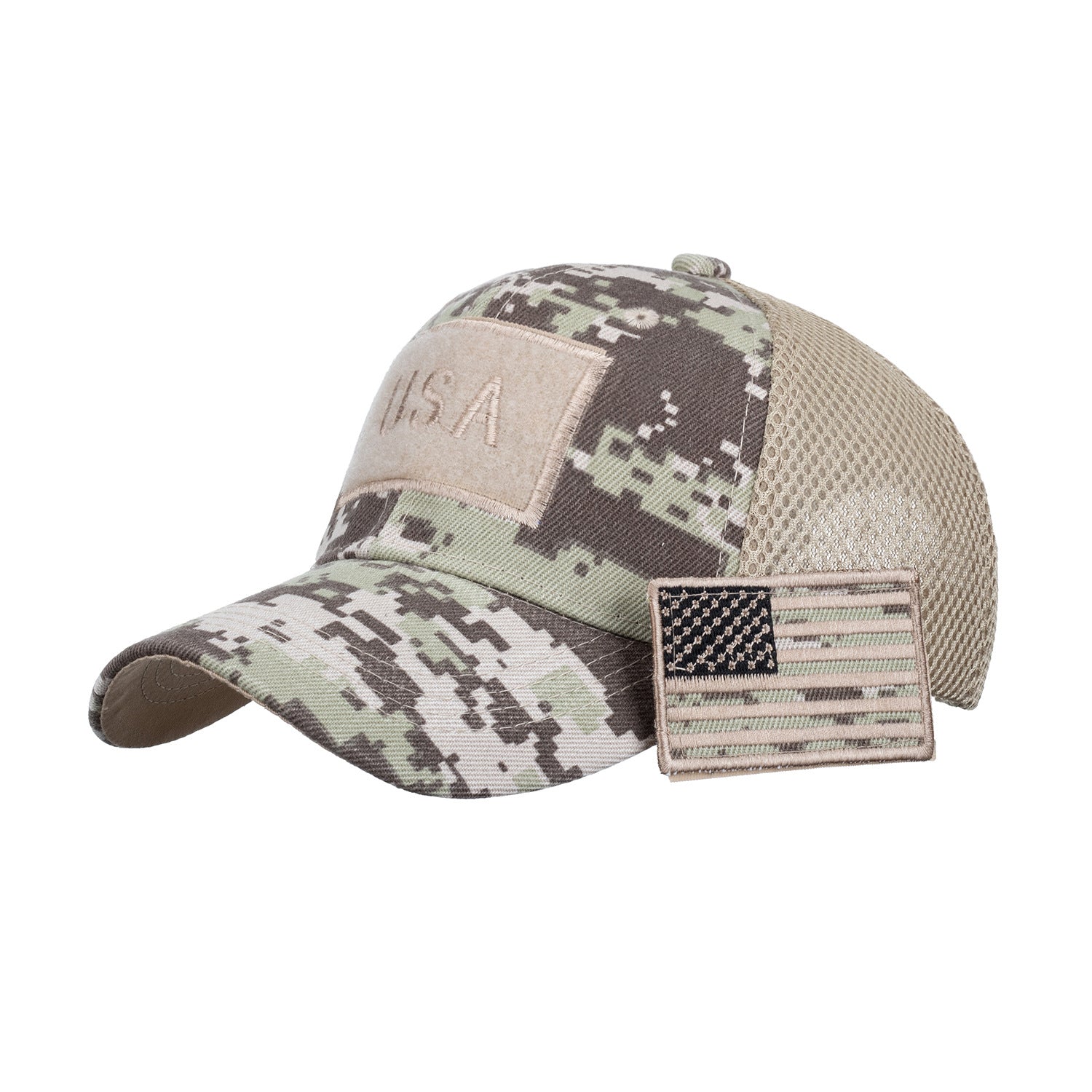 Flag Camo Patch Embroidered Baseball Cap Net Cap