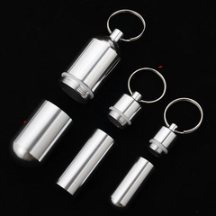 Waterproof Stainless Steel Pill Case Keychain