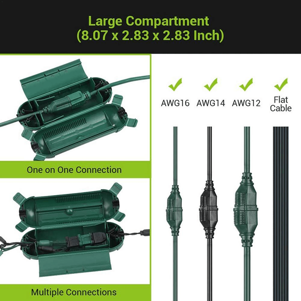 Waterproof Outdoor Extension Cord Safety Junction Box - Protect Your Outlet