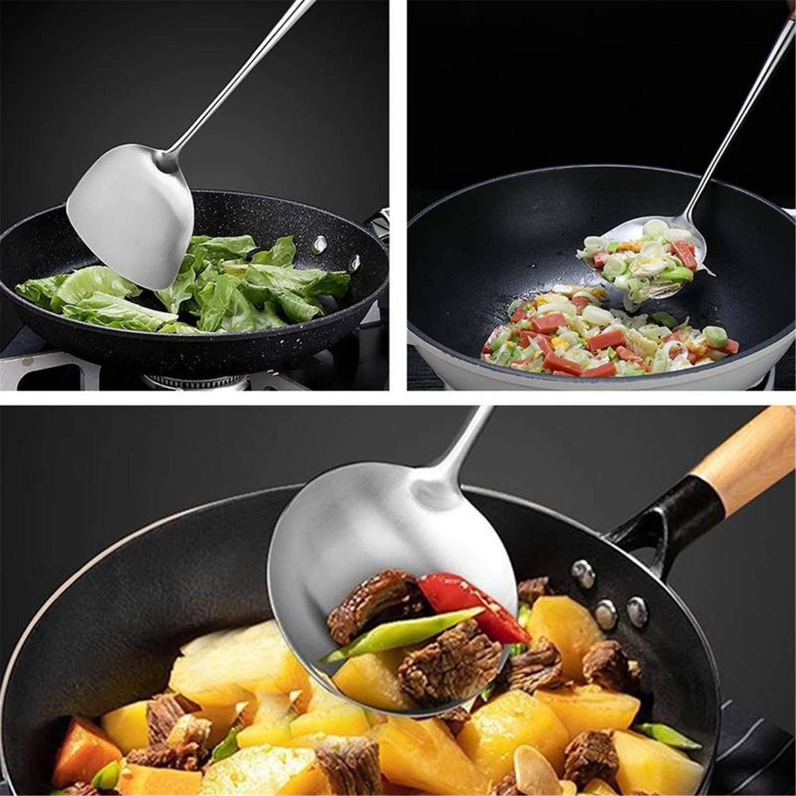 304 Stainless Steel Rosewood Wood Spatula Spoon Kitchenware
