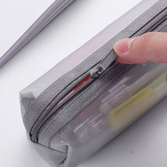 Transparent Mesh Pencil Case Large Capacity Portable Storage