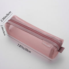 Transparent Mesh Pencil Case Large Capacity Portable Storage