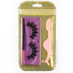 3D Thick Curling False Eyelashes Set with Tweezers & Brush