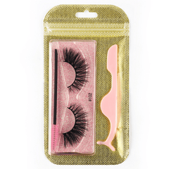 3D Thick Curling False Eyelashes Set with Tweezers & Brush