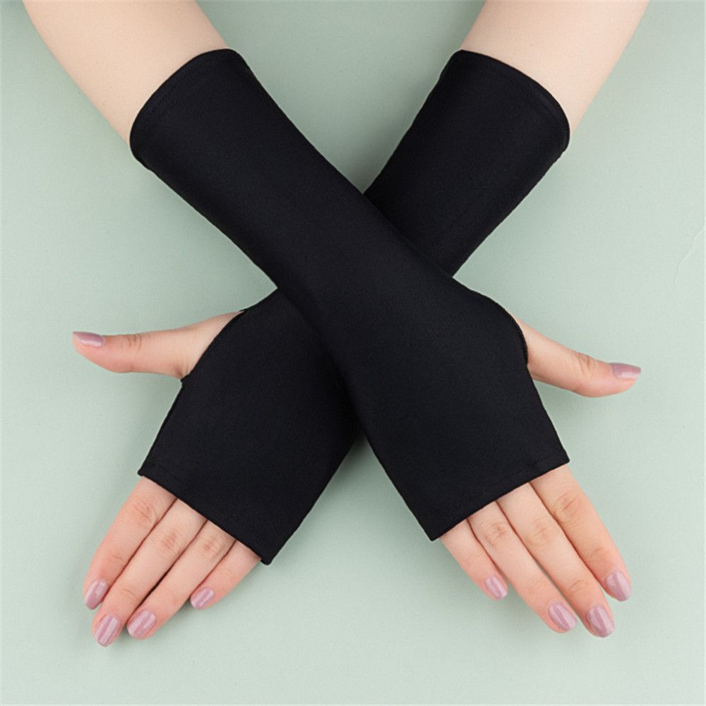 Sunscreen Fingerless Gloves Medium Solid Wrist Gloves