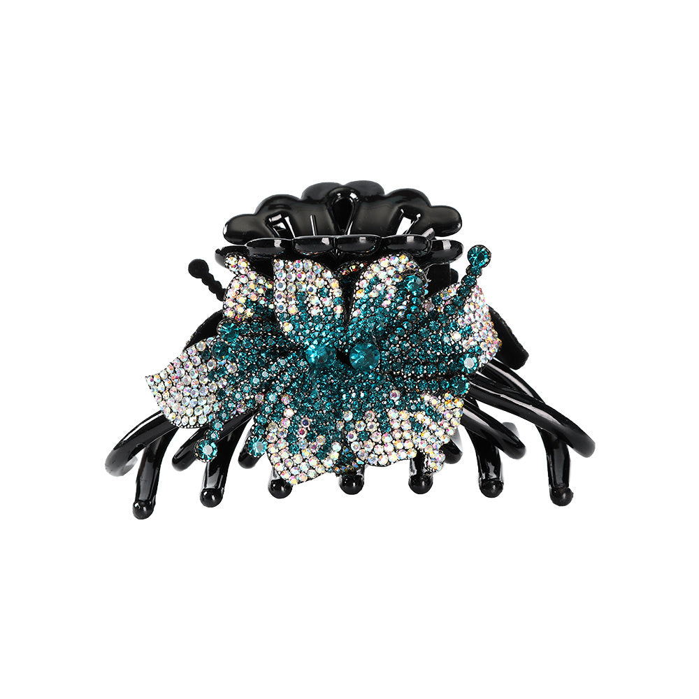 Rhinestone & Flower Hair Claw Vintage Banana Clip Headwear