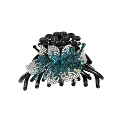 Rhinestone & Flower Hair Claw Vintage Banana Clip Headwear